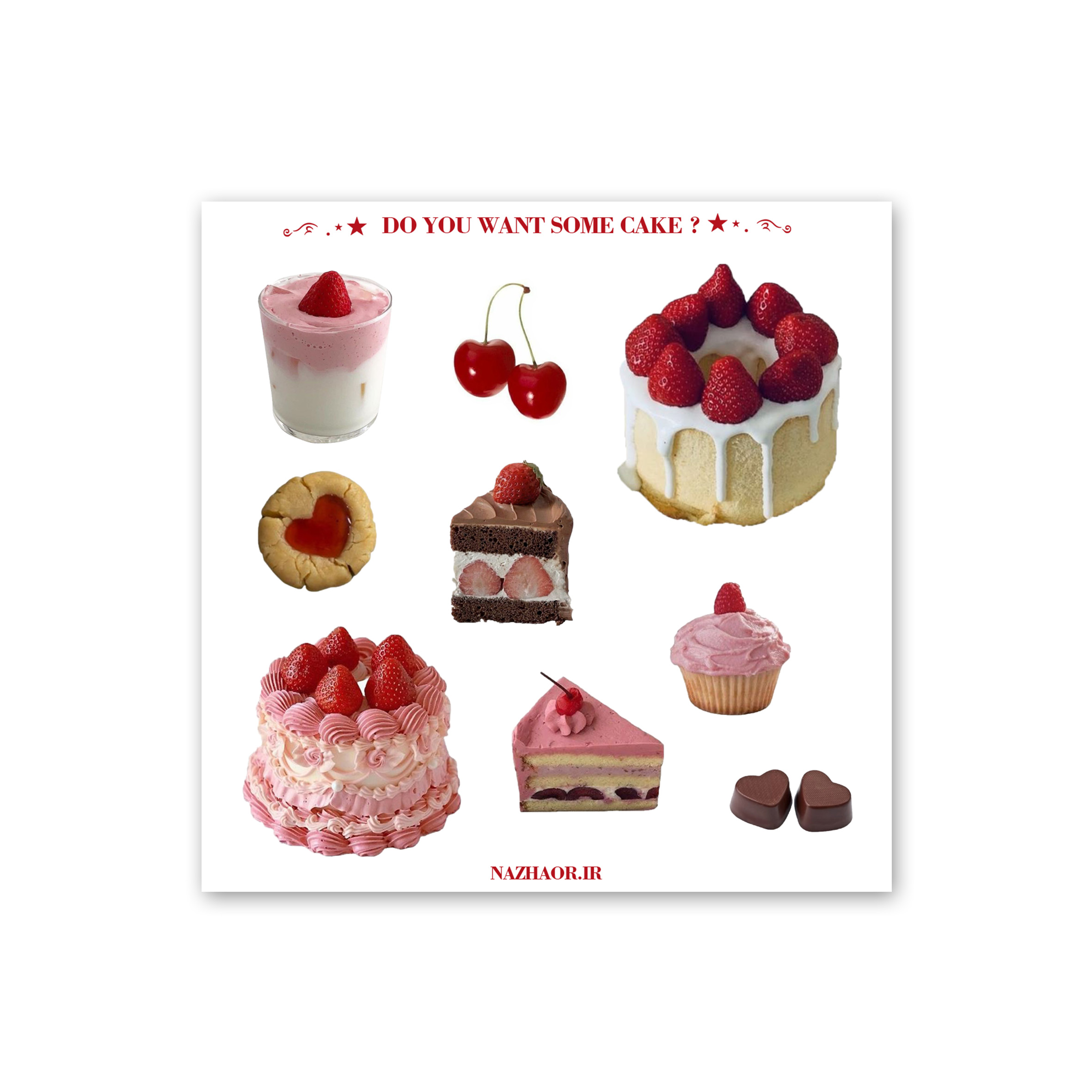 استیکر "do you want some cake" قرمز