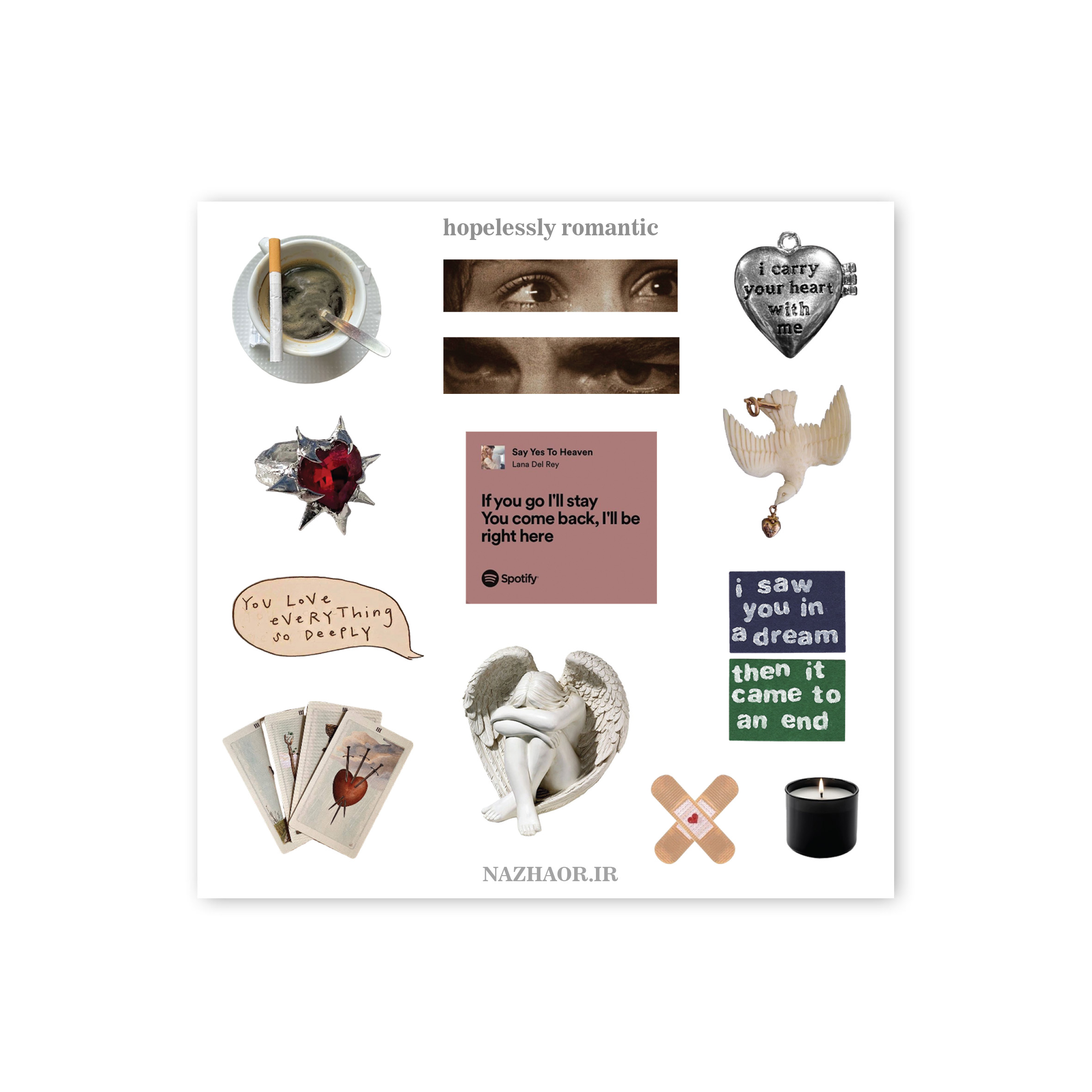 استیکر "hopelessly romantic"